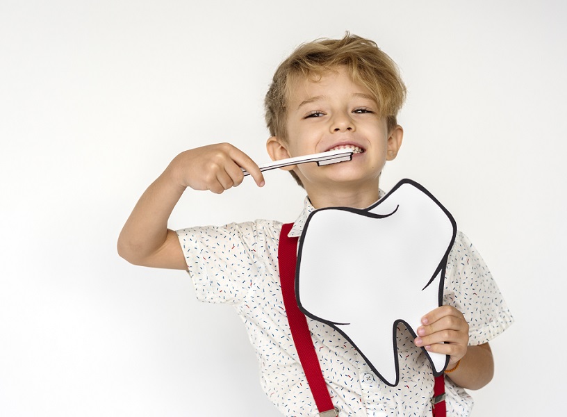 Kid portrait holding paper icon